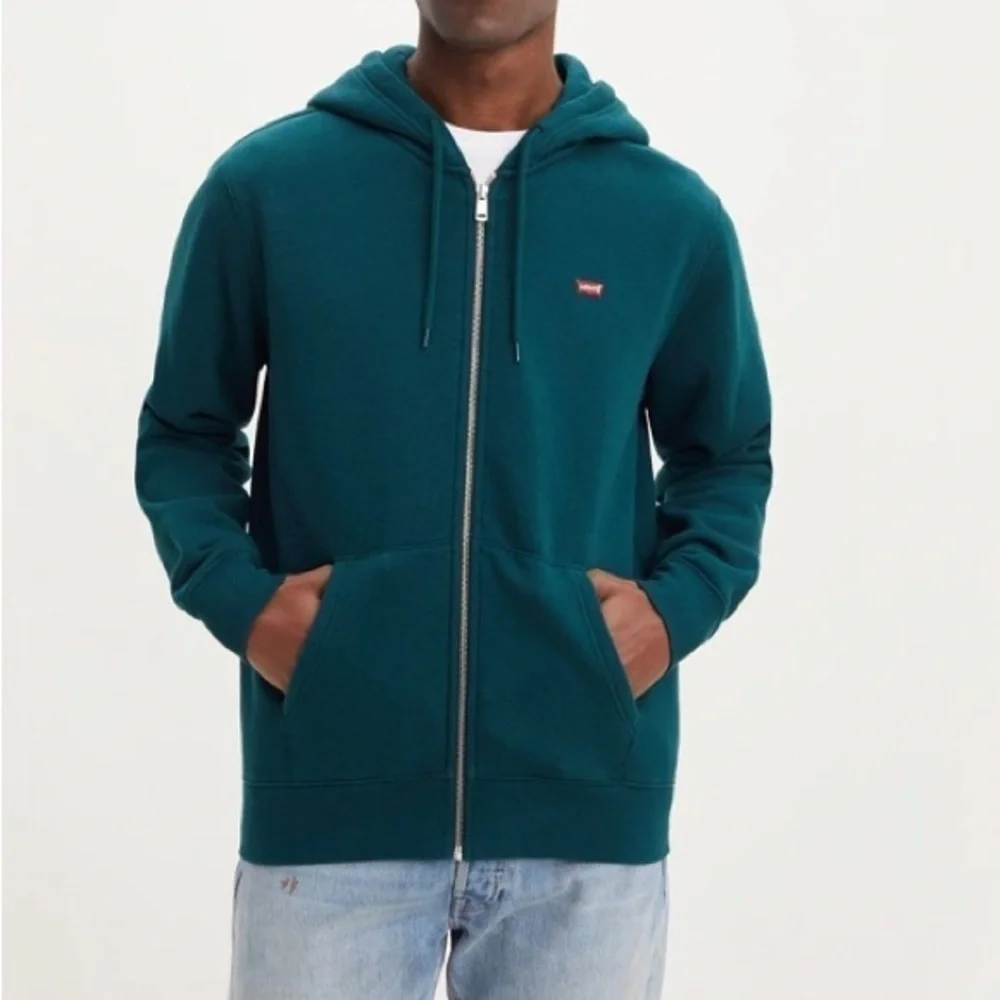 Levis Core Fleece Lined Full Zip Hoodie Sweatshirt Ponderosa Pine Green Sz S